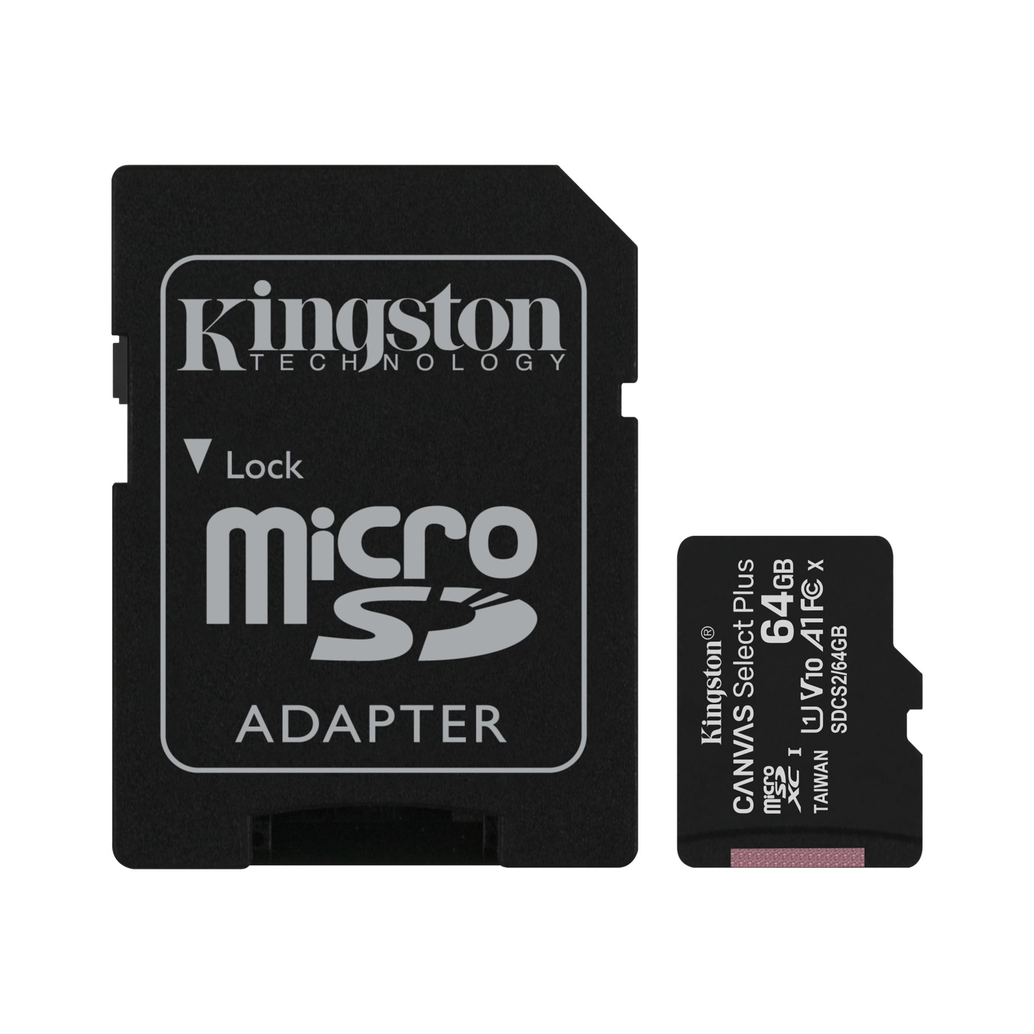 Kingston Canvas Select MicroSD 64gb m/SD Adapter